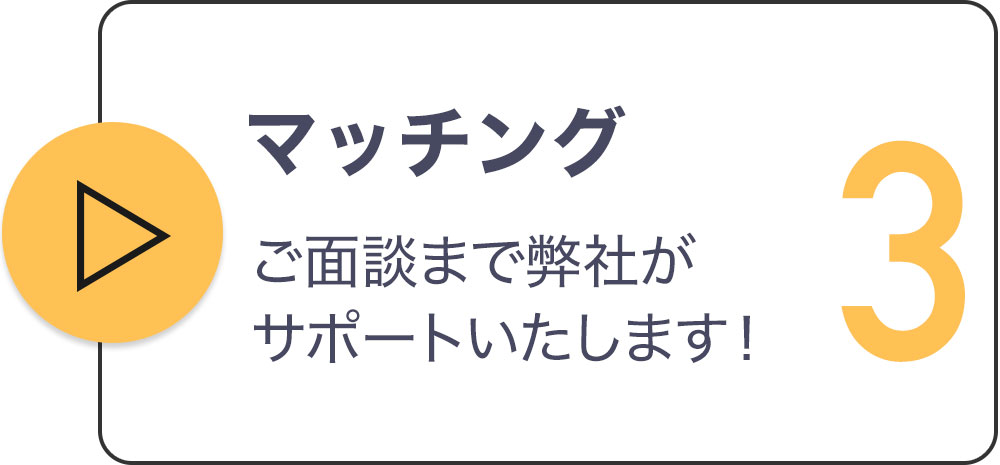 3　マッチング　ご面談まで弊社がサポートいたします！